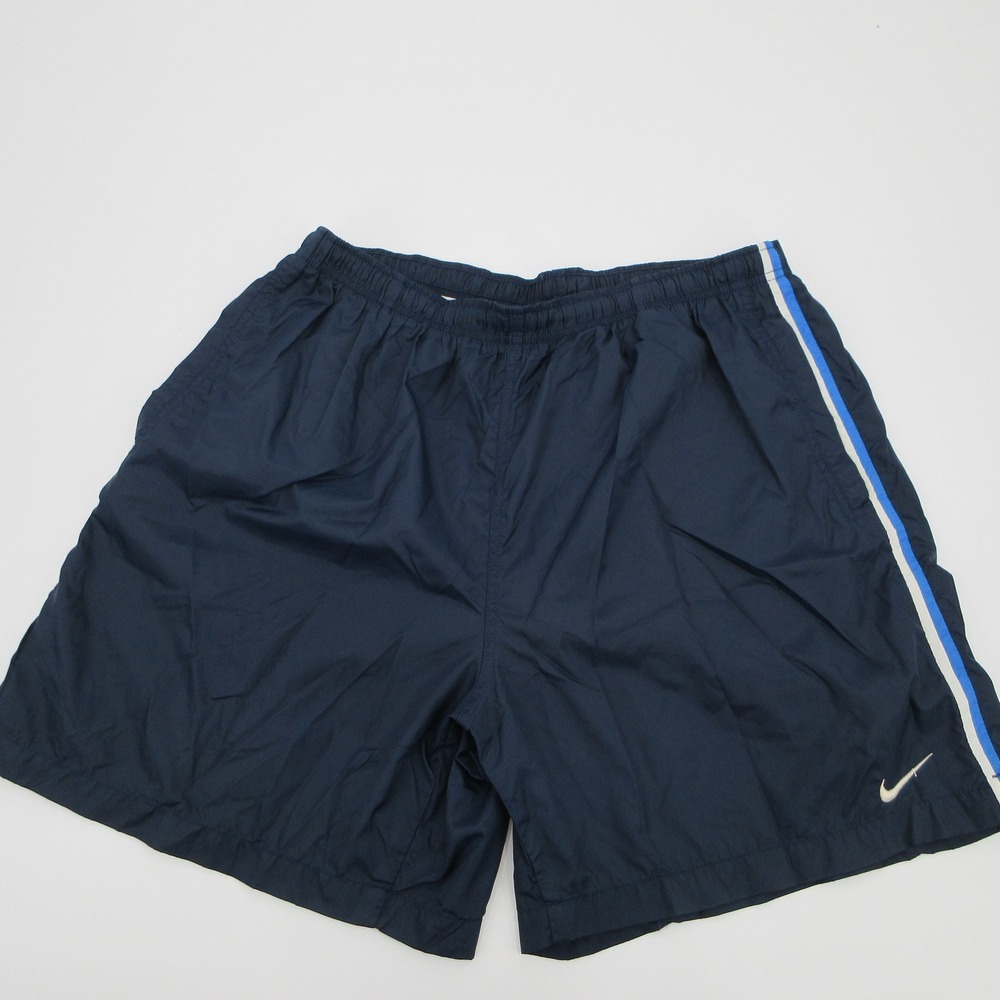 Nike Navy Blue Athletic Shorts White Blue Side Stripe Mesh Lined XXL SU99-DUP